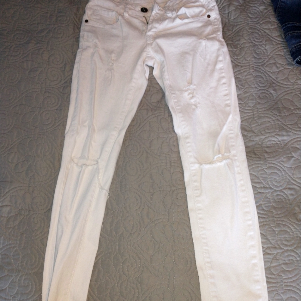 White Machine ripped low rise jeans
